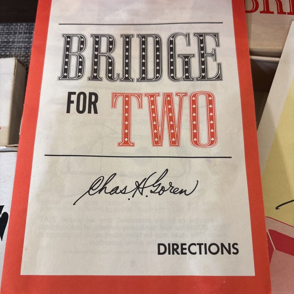 VTG Chas H. Goren Bridge For Two Milton Bradley Card Game Complete FINE Ed. 1964 - Picture 6 of 16